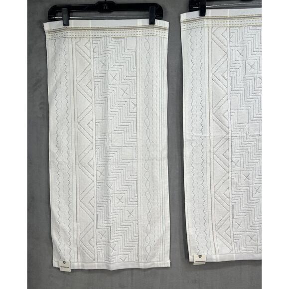 Anthropologie Windstream Hand towels Set of 4 Cotton Grey Montif - Picture 4 of 9